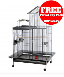 Parrot-Supplies Seattle House Style Play Top Parrot Cage Antique